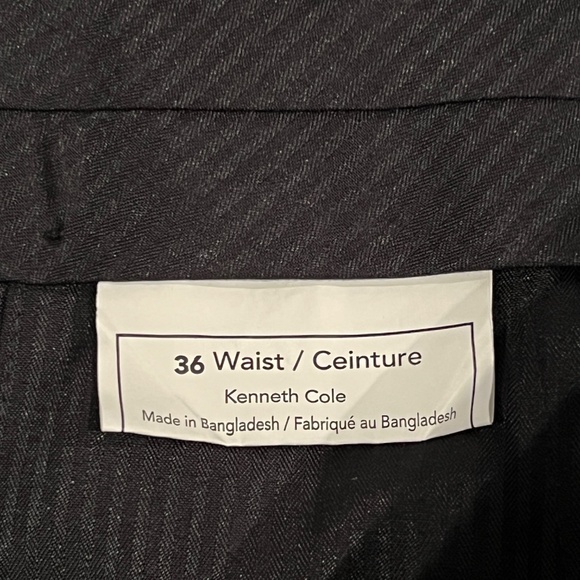 Kenneth Cole AWEARNESS Men's Dress Pants Trousers 36 Wool Blend Gray - Picture 8 of 9